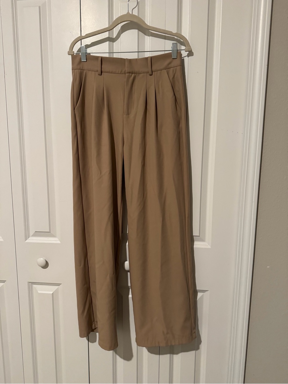 Classic Wide-Leg women’s Dress Pants - Tan
